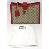 Gucci Women's Red/beige Padlock Gg Medium Shoulder Bag (13