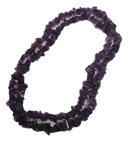 Collar De Piedras Amatista Escallas Violeta 42 Cm Impecable