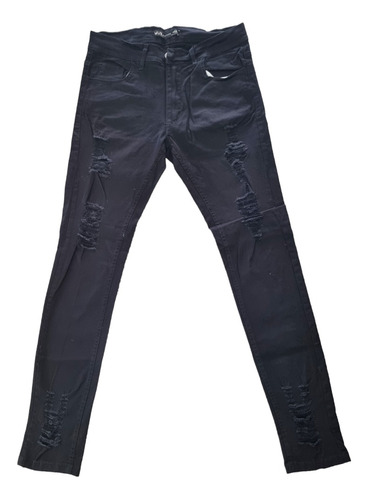 Pantalon De Jeans Chupin Con Roturas. Premium