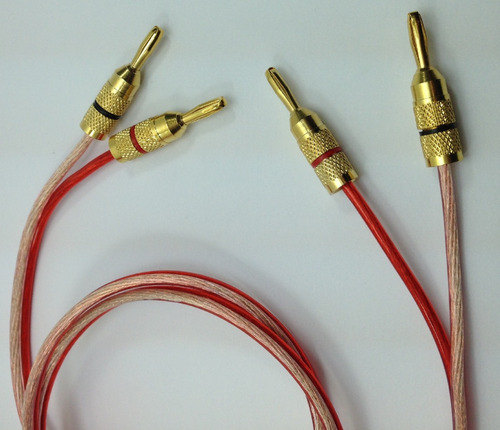 Cabo 2,5m Caixas De Som Home Theater Plug Banana Banana