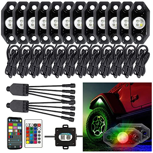 Kit De Luces Led Rgbw Roca, 12 Pods, Luces Neon Automó...