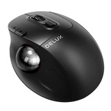Delux Mt1 Db, Mouse Ergo Trackball / Inalámbrico + Bluetooth Color Negro