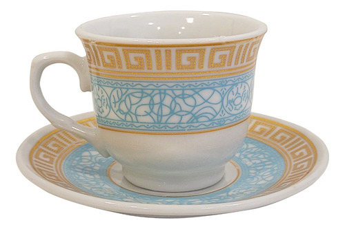 Taza Cafe Te Pocillo C/ Plato X12 Unid Porcelana - Sheshu 