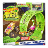 Hot Wheels Monster Trucks Glow Epic Loop Challenge Mattel Color Verde