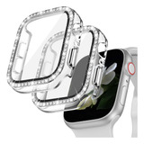 2 Fundas Bling Para Apple Watch Series 6/5/4/se 44mm - Clear