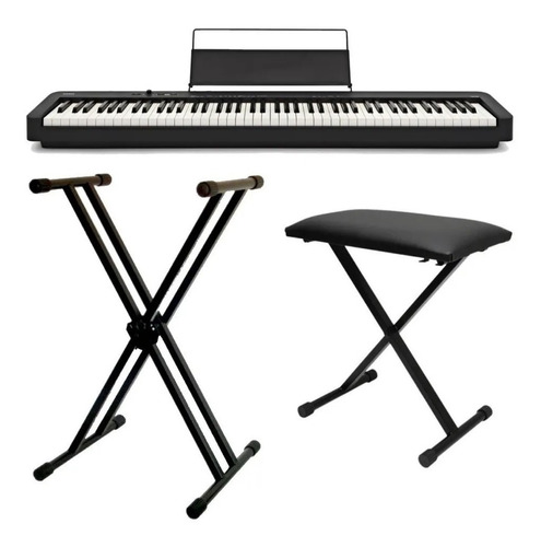 Kit Piano Cdp-s110 Casio + Suporte Duplo + Banqueta