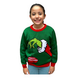 Ugly Sweater / Sueter Navideño Infantil Con Mano Gri  Esfera