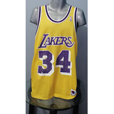 Jersey Lakers Champion 1997 No.34 Shaquille O'neal De Epoca