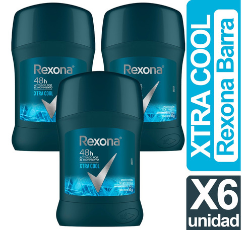 Desodorante Xtra Cool Rexona Men Barra Pack X6