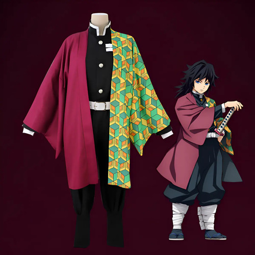Disfraz De Cazador De Demonios Kimetsu No Yaiba Tomioka Giyu, Auténtico Kimono Suave Para Hombre Y Adolescente, Fiesta De Carnaval, Anime, Otaku