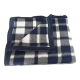 Cobertor Guaratinguetá Boa Noite Cor Azul-marinho Com Design Xadrez De 2.2m X 1.8m
