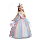 Unicornio Disfraz Vestido Princesa Fiesta Vestido Niña