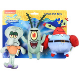 Bob Esponja 3 Pack Peluche Oficial Nickelodeon 3 Personajes