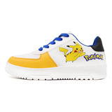 Tenis Original Pokémon Pikachu Sneakers Blancos Para Niño