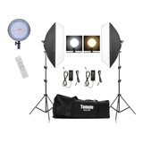 Kit 2 Soft Box Led Bicolor Bivolt 50 X 70 + 2 Tripés 2m