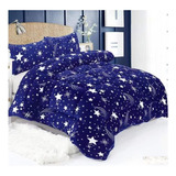Cobertor Azul Estrellas 2 Plaza Con Chiporro Y Plush Rss