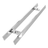 Puxador Porta Cromado Inox Duplo Pivotante Demima 80cm