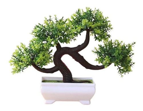 Vaso Planta Artificial Bonsai Árvore Flores Folhas Verde