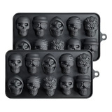 Molde De Calaveras De Silicona Para Chocolates, Pack De 2