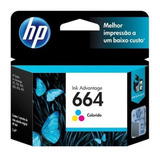 Cartucho Tinta Original Hp 664 Colorido F6v28ab 2136 2676 