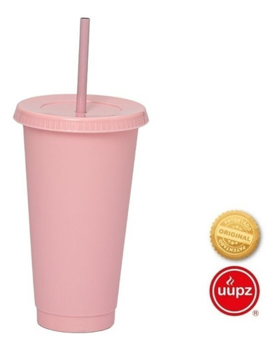 12 Vasos Reusables Con Popote Para Cafe Frio 24 Oz 