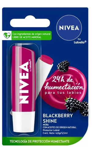 Pack X 3 Nivea Protector Labial 24hs Blackberry Shine