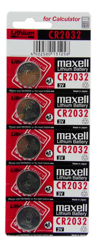 Pack 5 Pilas Cr 2032 Maxell Lithium