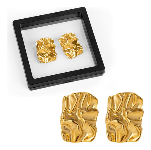 Aretes Mujer Oro De Acero Inoxidable 18k