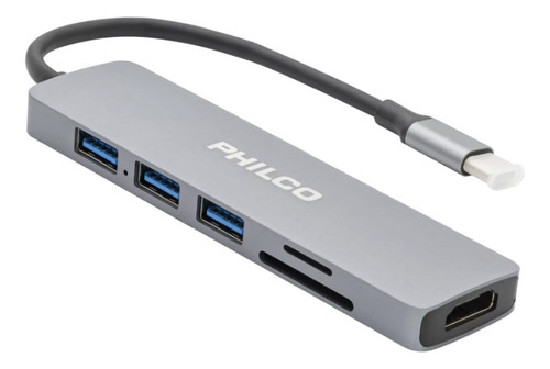 Adaptador Philco 61284 Usb-c To Hdmi 4k 6 En 1