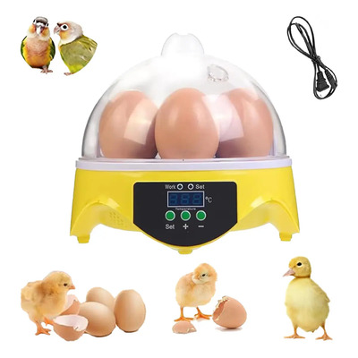 Mini incubadora automática de 7 huevos, incubadora inteligente con control de temperatura,con bandeja, fácil de limpiar y bien manejado, adecuado para pollos, patos, gansos y otras aves de corral | Envío gratis