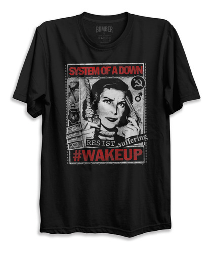 Camiseta Bomber Banda System Of A Down Wakeup Resist Rock