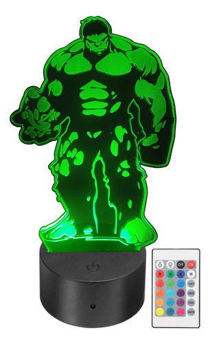 Lámpara Led Hulk Caricatura Bruce Banner Rgb Personalizada