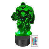 Lámpara Led Hulk Caricatura Bruce Banner Rgb Personalizada