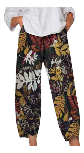 Pantalones N14 Para Mujer Con Estampado De Bolsillos Hasta E