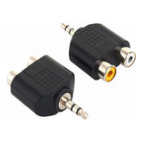 X10 Adaptador 2 Rca Hembra A Mini Plug 3.5 Mm Estereo  -mg-