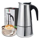 Cafetera Italiana De Acero Inoxidable 9 Tazas/15 Oz Para Est