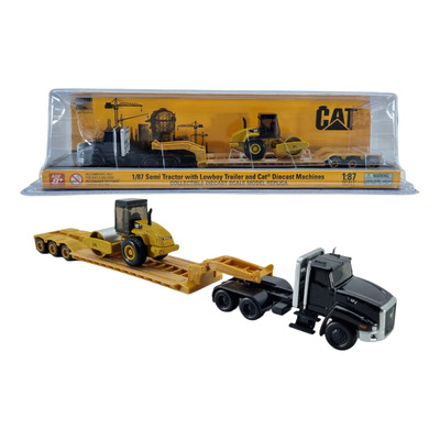 Tráiler Kenworth T880 Lowboy Con Cat Cs56 Rodillo Esc. 1:87 | Envío gratis