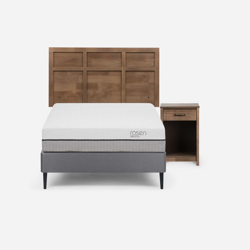 Cama Pratta 1,5 Plazas + Muebles Robin Tostado