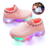 Zapatos Deportivos Niño Niña Con Luz Led Transpirable Suave