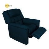 Sillón Reclinable Reposet Moderno Cómodo Resistente Paris Color Azul Marino