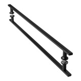 Puxador De Porta Preto Inox Vidro Pivotante 80cm M.s