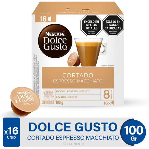 Capsulas Dolce Gusto Cortado Espresso Macchiato Nescafe X16