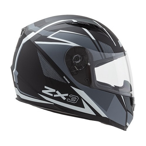 Casco Hawk  Importado Premiun Warrior Zx3 Mate Negro Gris L 