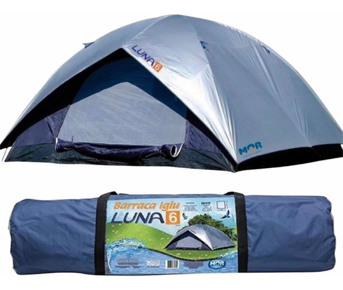 Barraca Impermeável Acampamento Camping 6 Pessoas Mor Cor Prata/azul