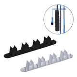 Suporte Porta Vassoura Parede Com 4 Encaixes E 5 Ganchos
