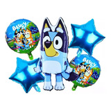 Globo Kit Decoración Perro Blue Azul Bingo Mascota Niño X5 