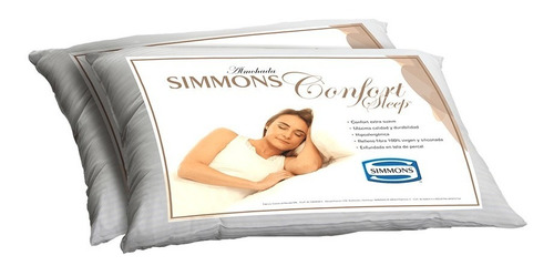 Almohada Confort Sleep Simmons Siliconadas 70 50 Por 2 Envio