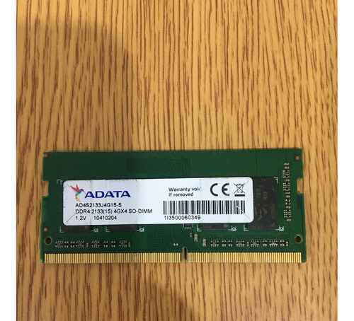 Memoria Ram Premier Color Verde Adata  4gb   Ad4s2133j4g15-s