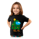 Playera De Niño O Niña Amongus Arbol Navideño En Oferta