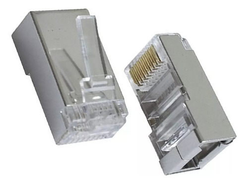 Conector Rj45 Cat 5e Metálico Blindado X 100 Und